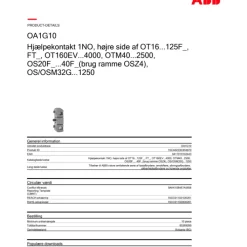 Sale hjælpekontakt for OT-OS afbrydere, 1 slutte Industrimateriel|Sikkerhedsafbrydere & Nødstop