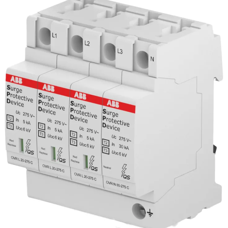 New transientbeskyttelse T2+3, 3P+N, Tavlekomponenter