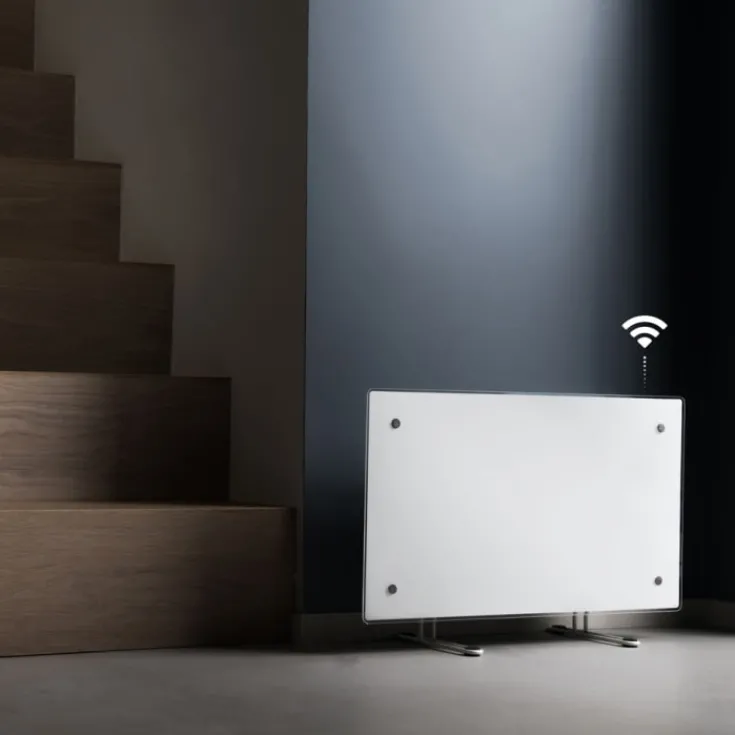 Best Clea H elradiator med termostat & wifi, 230V, 800W, hvid glas, 9-13 m² Elradiatorer|Adax