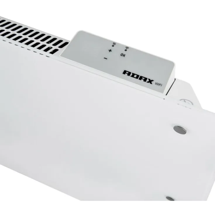 Clearance Clea L elradiator med termostat & wifi, 230V, 1000W, hvid glas, 12-16 m² Elradiatorer|Adax