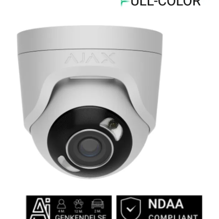 Turret overvågningskamera, 8MP, 4 mm, hvid Alarmsystemer & Tyverisikring