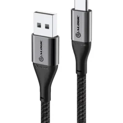 Hot ladekabel USB-A til USB-C, grå, 1,5 meter Mobil- & Data Kabler
