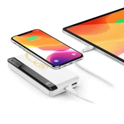 Hot powerbank, trådløs opladning, 10.000 mAh, hvid Powerbanks