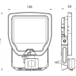 Calinor projektør med sensor, 30W, 3000K Projektører