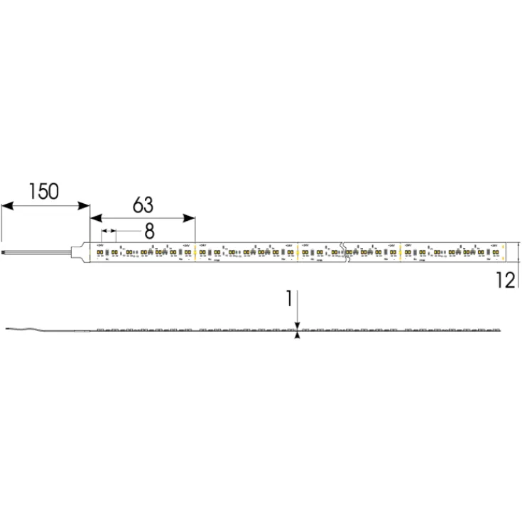 Clearance D-Cell udendørs LED strip, dim to warm, 5 meter Led Strips