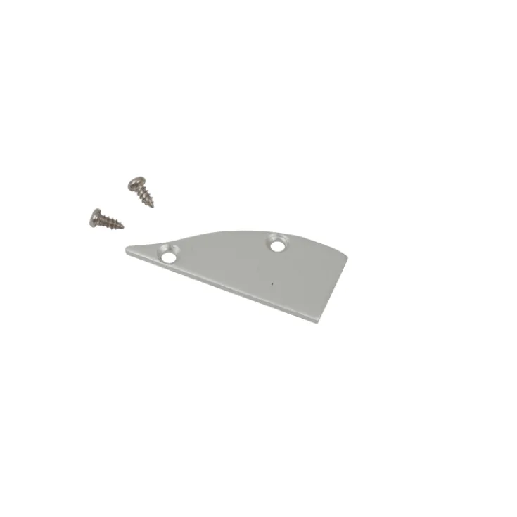 Online endestykke, uden hul, 8x17,1 mm, aluminium Led Skinner