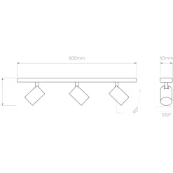 New Astro Ascoli Triple Bar spotlampe, 3 spots, Loftlamper|Indendørs Belysning