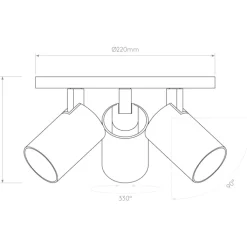 Sale Astro Ascoli Triple Round spotlampe, 3 spots, Loftlamper|Indendørs Belysning