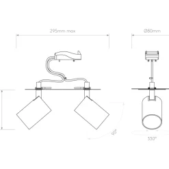 Hot Astro Ascoli Twin spotlampe, 2 spots, Loftlamper|Indendørs Belysning