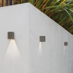 Online Astro Dunbar udendørs væglampe, beton, H12 cm Tilbud