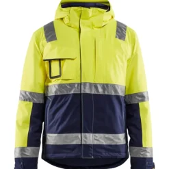 Clearance Hi-Vis vinterjakke, hi-vis gul/marine, str. 4XL Jakker & Veste