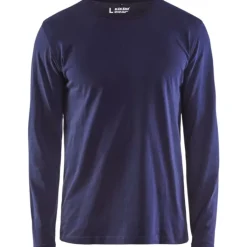 35001 langærmet t-shirt, marineblå, str. S T-Shirts & Poloshirts