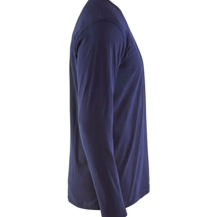 35001 langærmet t-shirt, marineblå, str. S T-Shirts & Poloshirts