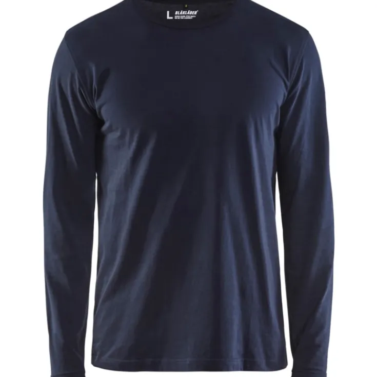 Clearance 35001 langærmet t-shirt, mørk marineblå, str. 4XL T-Shirts & Poloshirts