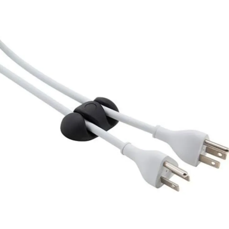 Outlet Cabledrop kabelholder, sort - 2 stk Mobil, Pc & Data