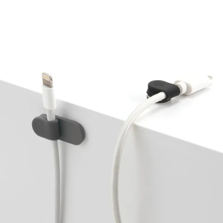 Magdrop kabelholder, magnet, grå - 3 stk Mobil, Pc & Data