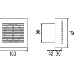 Outlet B10 badventilator, timer, Ø100 mm, hvid Badeværelsesventilatorer