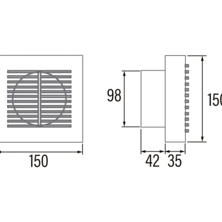 Outlet B10 badventilator, timer, Ø100 mm, hvid Badeværelsesventilatorer