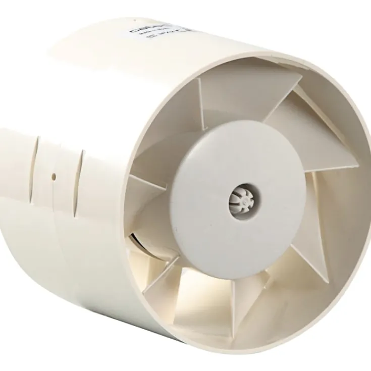 Online rørbadventilator, Ø100 mm, hvid Badeværelsesventilatorer