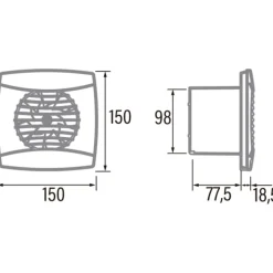 Outlet UC-10 badventilator, fugtstyring, Ø100 mm, Badeværelsesventilatorer