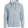 Hot Basic hoodie med lynlås, gråmeleret, str. L Trøjer, Hoodies Og Sweatshirts