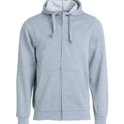 Hot Basic hoodie med lynlås, gråmeleret, str. L Trøjer, Hoodies Og Sweatshirts