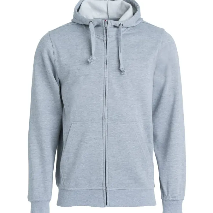 Hot Basic hoodie med lynlås, gråmeleret, str. L Trøjer, Hoodies Og Sweatshirts