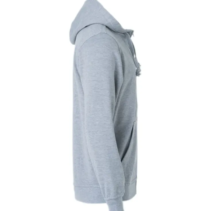 Hot Basic hoodie med lynlås, gråmeleret, str. L Trøjer, Hoodies Og Sweatshirts