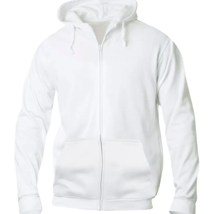 Clearance Basic hoodie med lynlås, hvid, str. 2XL Trøjer, Hoodies Og Sweatshirts