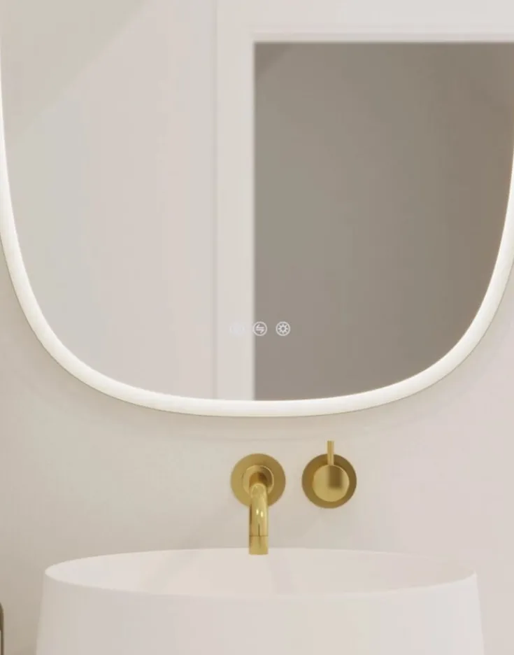 Best Squircle spejl med lys, 100x60 cm Spejle Med Lys|Tilbud
