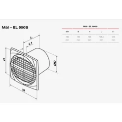 Sale EL 500 S badventilator, Ø100 mm, hvid Duka|Badeværelsesventilatorer