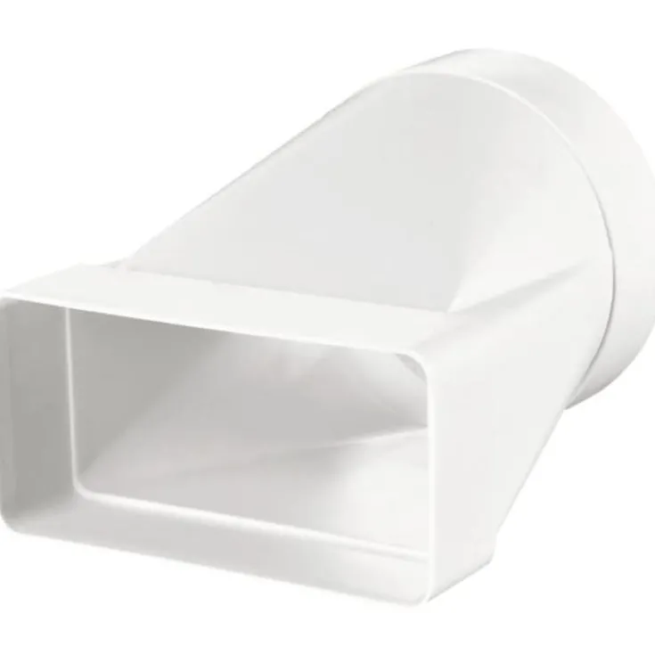 Best fladkanal overgang, 110x55 mm til Ø100 mm Duka|Kanaler & Rør
