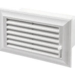 Outlet jalousirist til fladkanal, 110 x 55 mm, hvid Ventilationsriste|Duka
