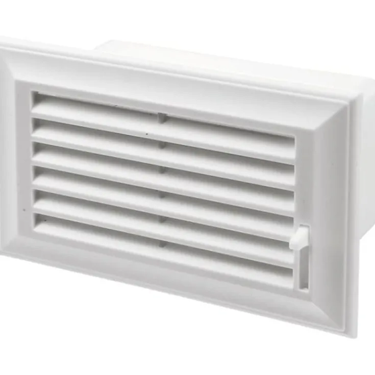 Outlet jalousirist til fladkanal, 110 x 55 mm, hvid Ventilationsriste|Duka