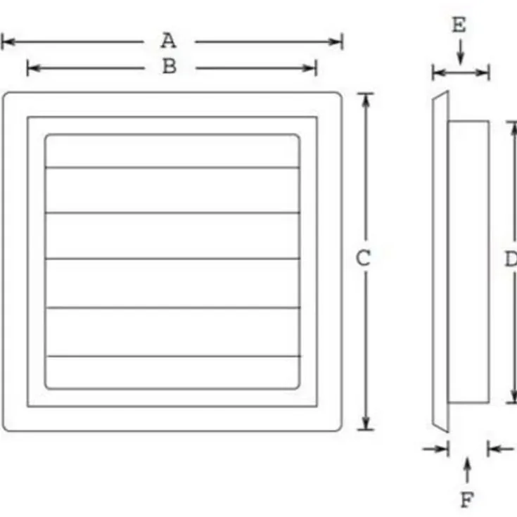 Online jalousirist 100x150 mm, Ventilationsriste|Duka