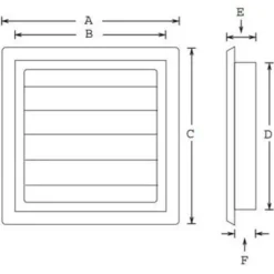 Sale jalousirist, 150x150 mm, Ventilationsriste|Duka