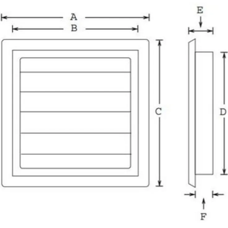 Sale jalousirist, 150x150 mm, Ventilationsriste|Duka