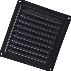 Hot jalousirist, 200x200 mm, sort Ventilationsriste|Duka