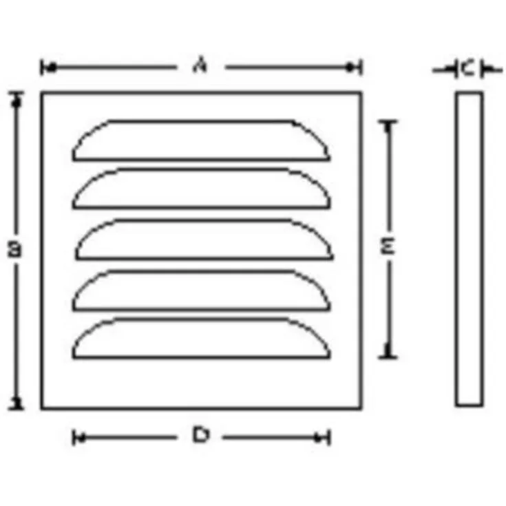 Outlet jalousirist, 175x175 mm, varmgalvaniseret Ventilationsriste|Duka
