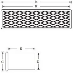 Hot murstensrist, 56x230 mm, galvaniseret Ventilationsriste|Duka