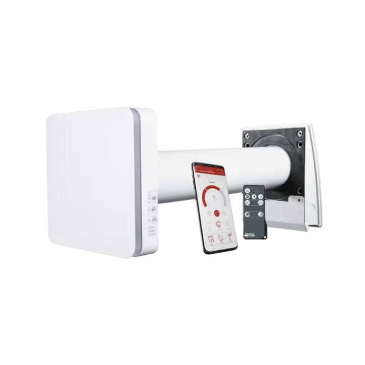 Online One Pro 25 S ventilator med varmegenvinding, Ø100 mm, wi-fi, hvid Varmegenvinding|Duka
