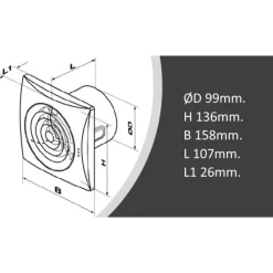 New Pro 30 ST badventilator, sensor, timer, Ø100 mm, hvid Duka|Badeværelsesventilatorer