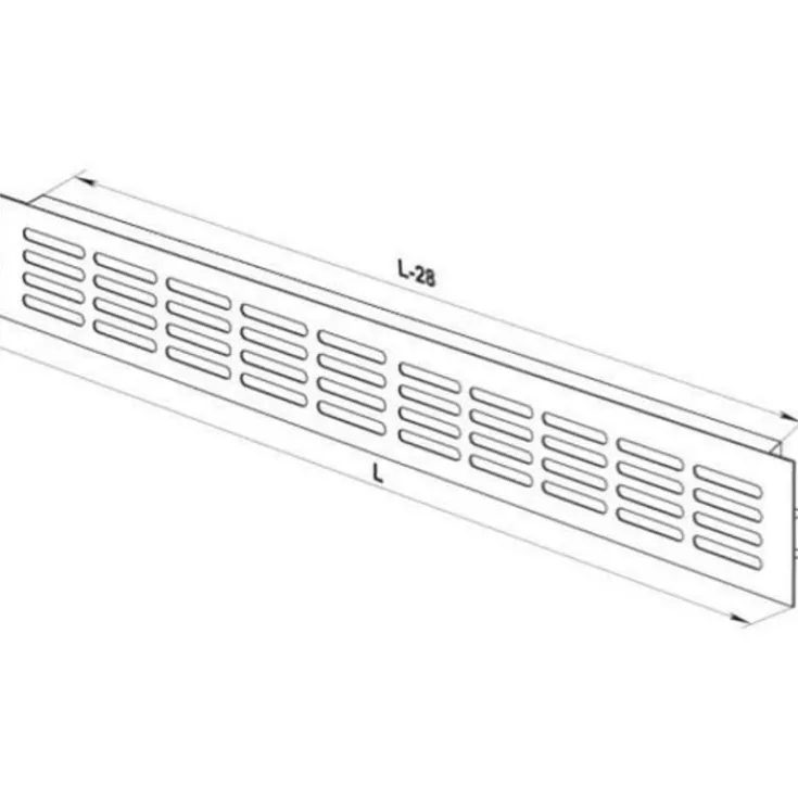 Outlet ventilationsrist, 400x60 mm, hvid Ventilationsriste|Duka