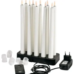 Discount genopladelige LED kronelys, 10 stk. Kunstige Stearinlys