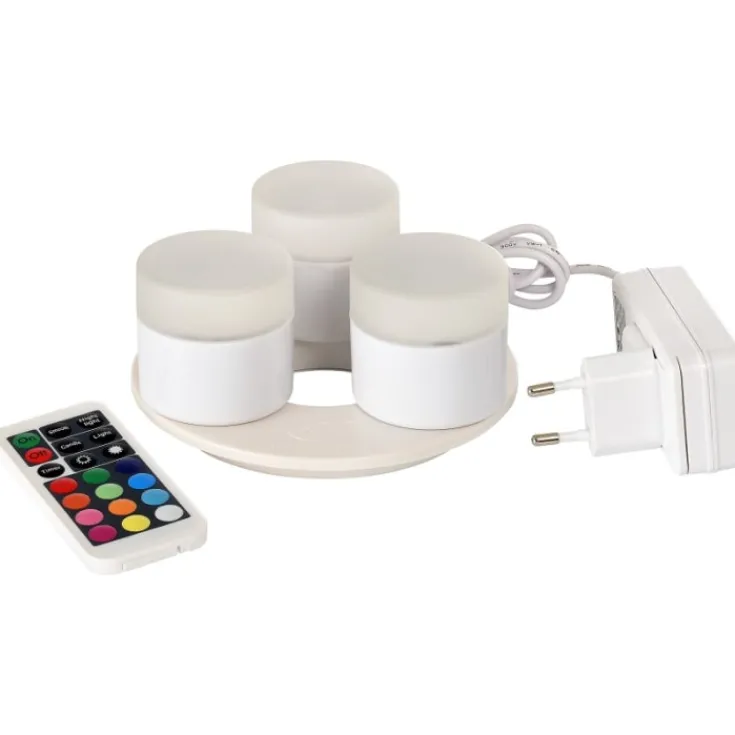 Hot Mini genopladelige LED indsats, farvet lys, 3 stk. Bordlamper