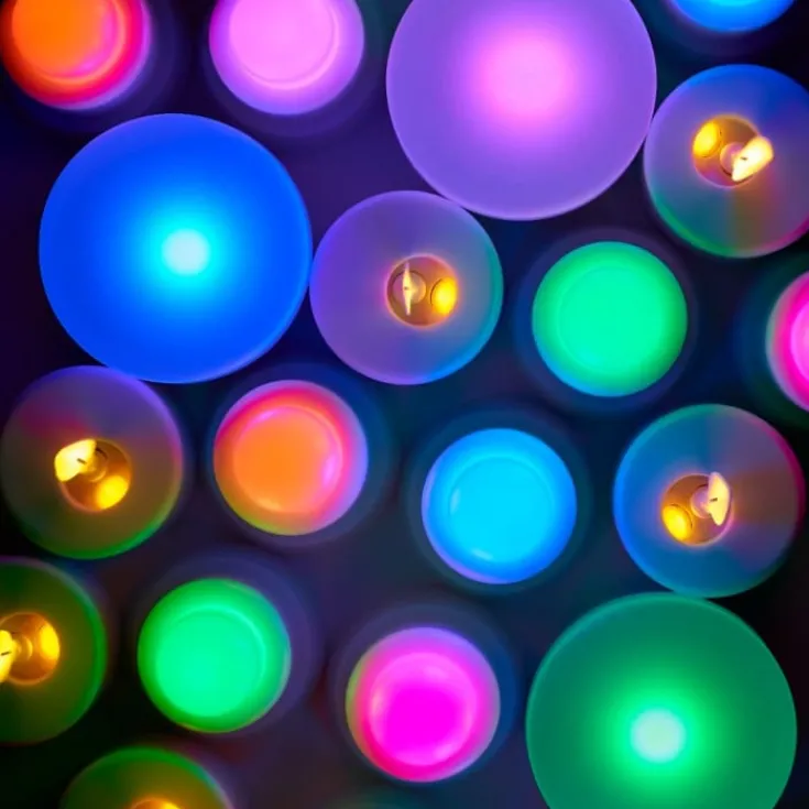 Hot Mini genopladelige LED indsats, farvet lys, 3 stk. Bordlamper