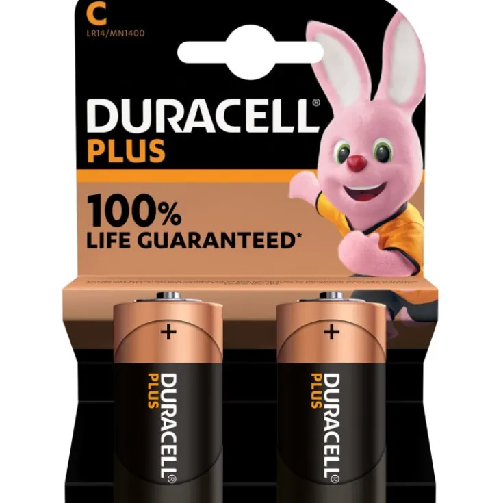 Outlet Plus C batterier, 2 stk. Batterier|Duracell
