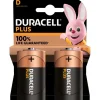 Outlet Plus D batterier, 2 stk. Batterier|Duracell