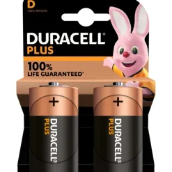 Outlet Plus D batterier, 2 stk. Batterier|Duracell