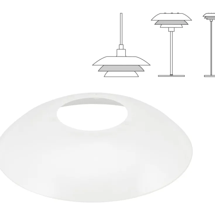 New reserveglas til DL31 lamper, midterste skærm (universal) Reserveglas|Dyberg Larsen
